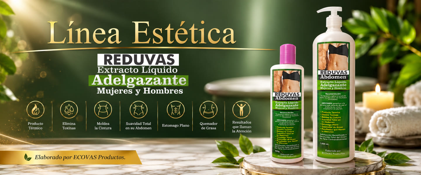 ECOVAS Estética — Línea Abdomen, extracto líquido adelgazante para mujeres y hombres