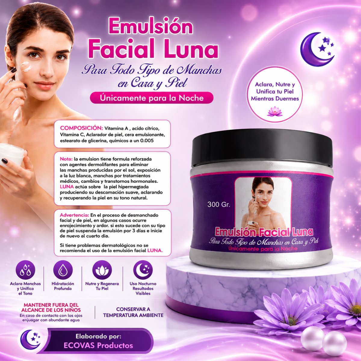 Emulsión Facial Luna 300 Gr