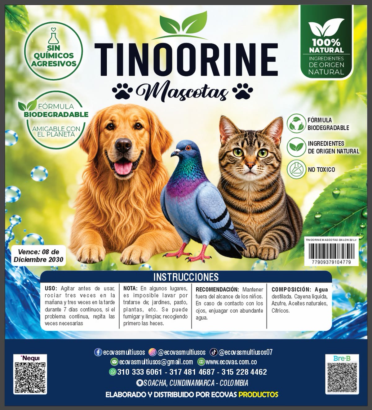 Tinoorine Mascotas 20 Litros — Modo de uso