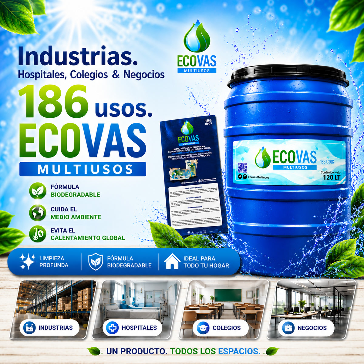 ECOVAS Multiusos — Barril 120 Lt